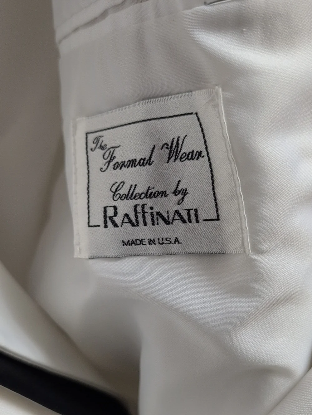 Raffinatti White Shawl Collar Tuxedo Blazer with Black Trim 42 R